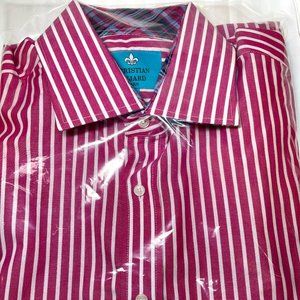 Christian Aujard Paris Mens Striped Dress Shirt L